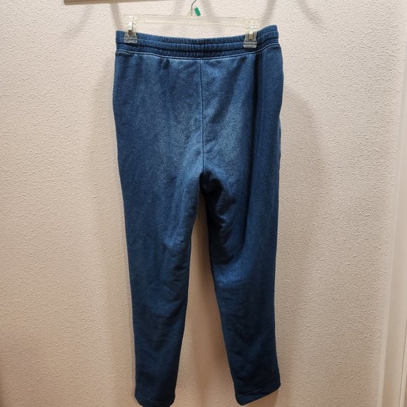 Uniqlo Pile Lined Jersey Pants Denim Blue Sweatpants Jeans - Picture 2 of 7